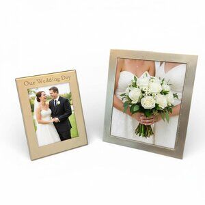 Our Wedding Day Silver & Gold-Toned Picture Frames Set Of 2  Large & Small Sizes